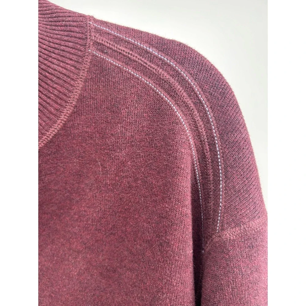 Tommy Bahama Mens Burgundy 100% Cotton Quarter Zip Pullover Sweater Large